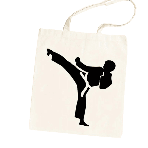 Karate Tote Bag – Karateka Kick Silhouette Design