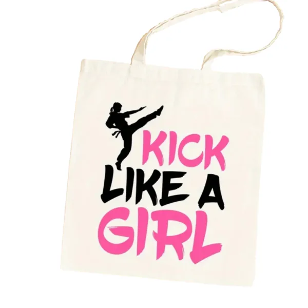 Karate Tote Bag – 'Kick Like a Girl' Empowering Design