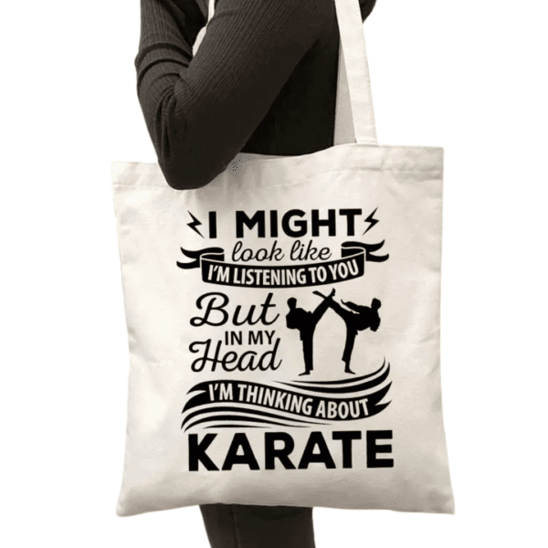 Karate Tote Bag – 'Thinking About Karate' Motivational Design