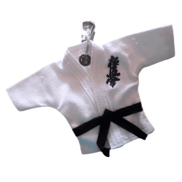 Kyokushin Karate Gi Keychain – Mini Uniform with Black Belt Design