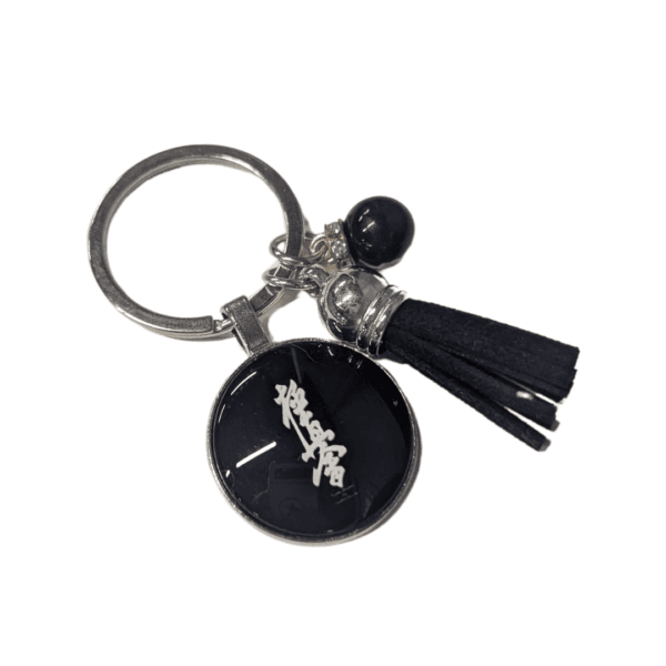 Kyokushin Karate Keychain – Glass Cabochon with Fringe Charm 2