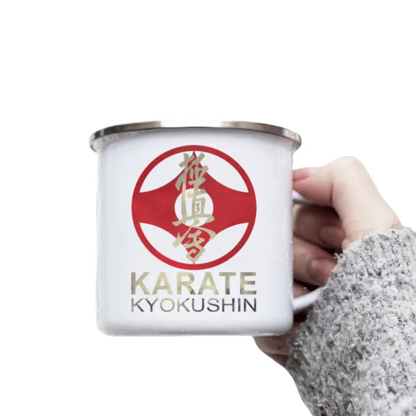 Kyokushin Metal Mug – Kanku Symbol & Kanji Design